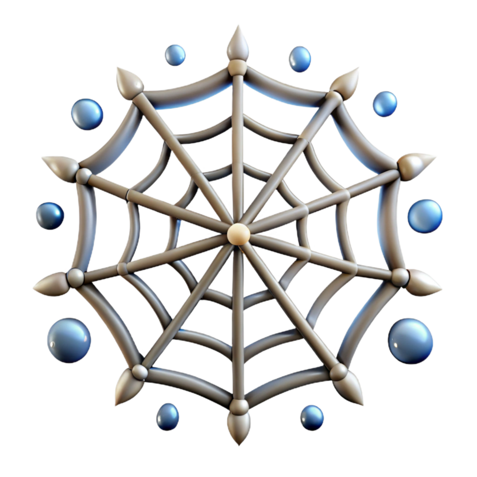 unparalleled abstract Spider web with dew drops NO BACKGROUND with Transparent Background. genuine png