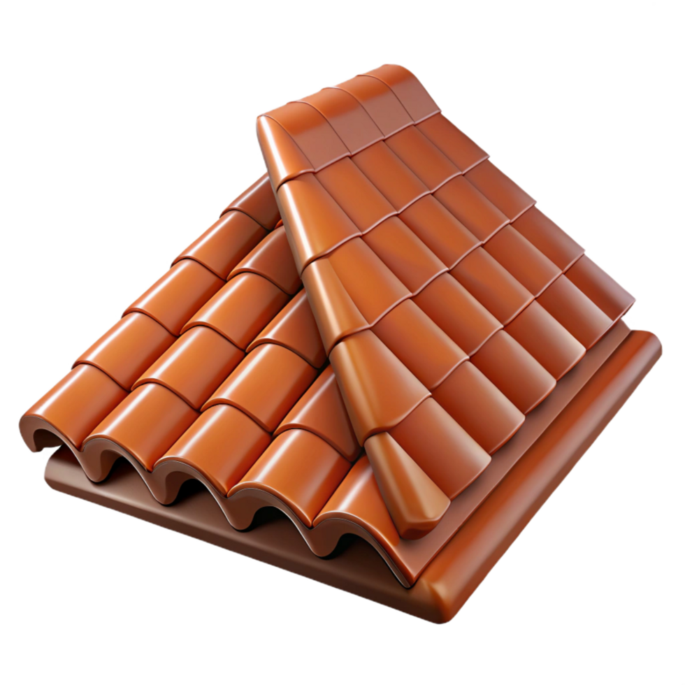 glorious mid-century Detailed drawing of a roof tile NO BACKGROUND with Transparent Background. ultra HD png