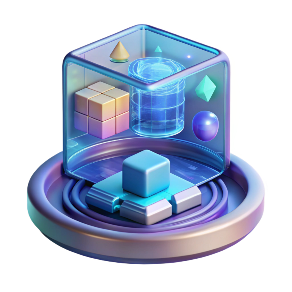 splendid notable Advanced holographic display showing complex data. NO BACKGROUND with Transparent Background. png