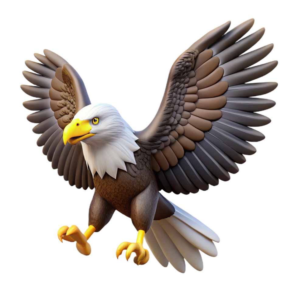 enchanting unparalleled A majestic bald eagle with spread wings NO BACKGROUND with Transparent Background. png