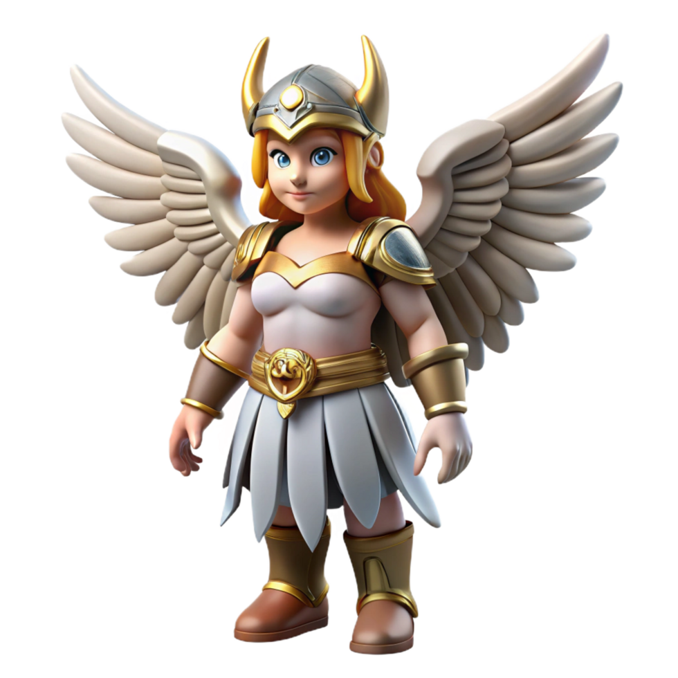 enchanting notable A single Valkyrie, winged warrior maiden, NO BACKGROUND with Transparent Background. png