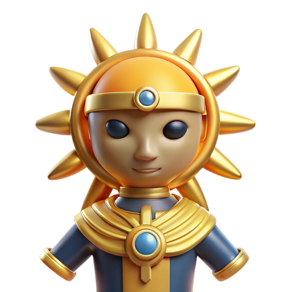 fascinating dreamy gothic Ra, Egyptian sun god, NO BACKGROUND with Transparent Background. genuine png