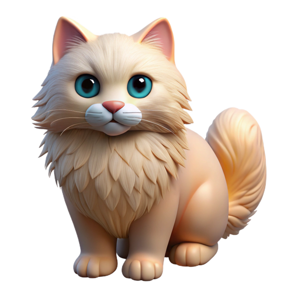 notable organic A fluffy Persian cat, NO BACKGROUND with Transparent Background. genuine png