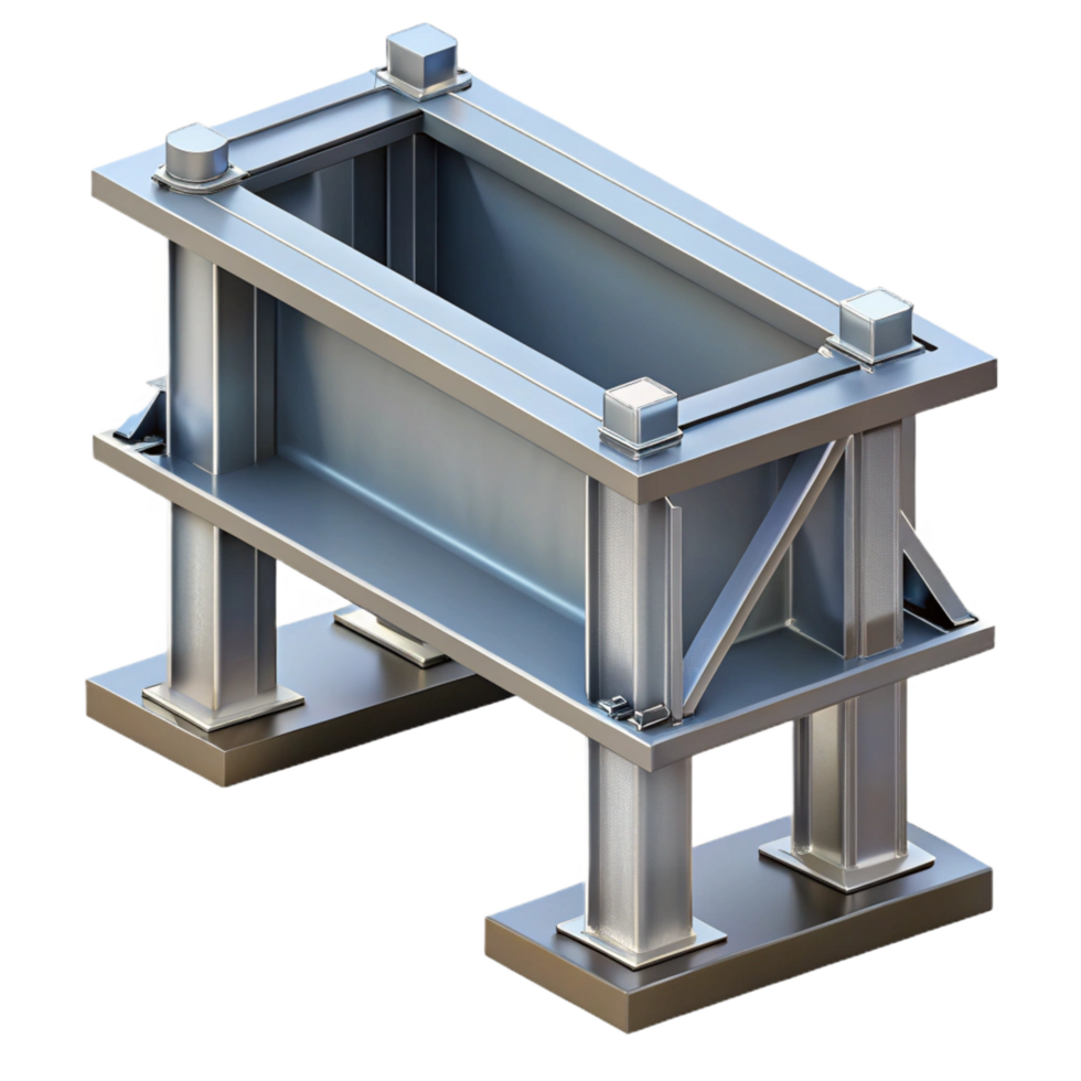 impressive ethereal traditional CAD drawing of a steel beam connection NO BACKGROUND with Transparent Background. sharp png