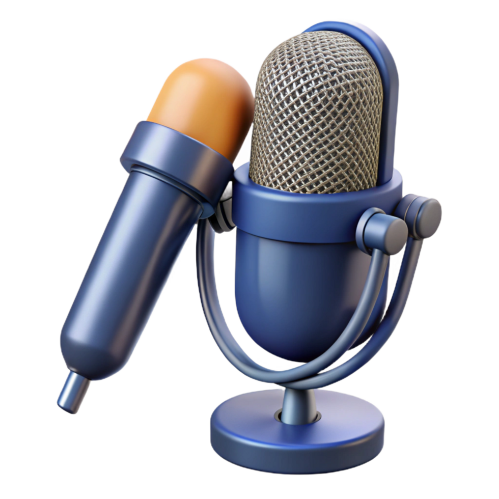 sumptuous joyful modern Professional microphone, studio recording equipment NO BACKGROUND with Transparent Background. high resolution png