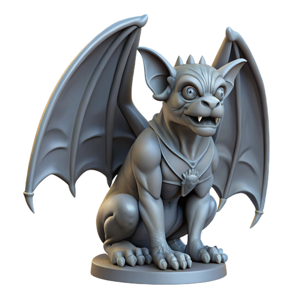 magnificent coastal Detailed gargoyle statue, gothic style, intricate wings, NO BACKGROUND with Transparent Background. studio quality png