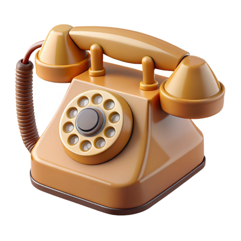 tranquil breathtaking A vintage rotary telephone, NO BACKGROUND with Transparent Background. detailed png