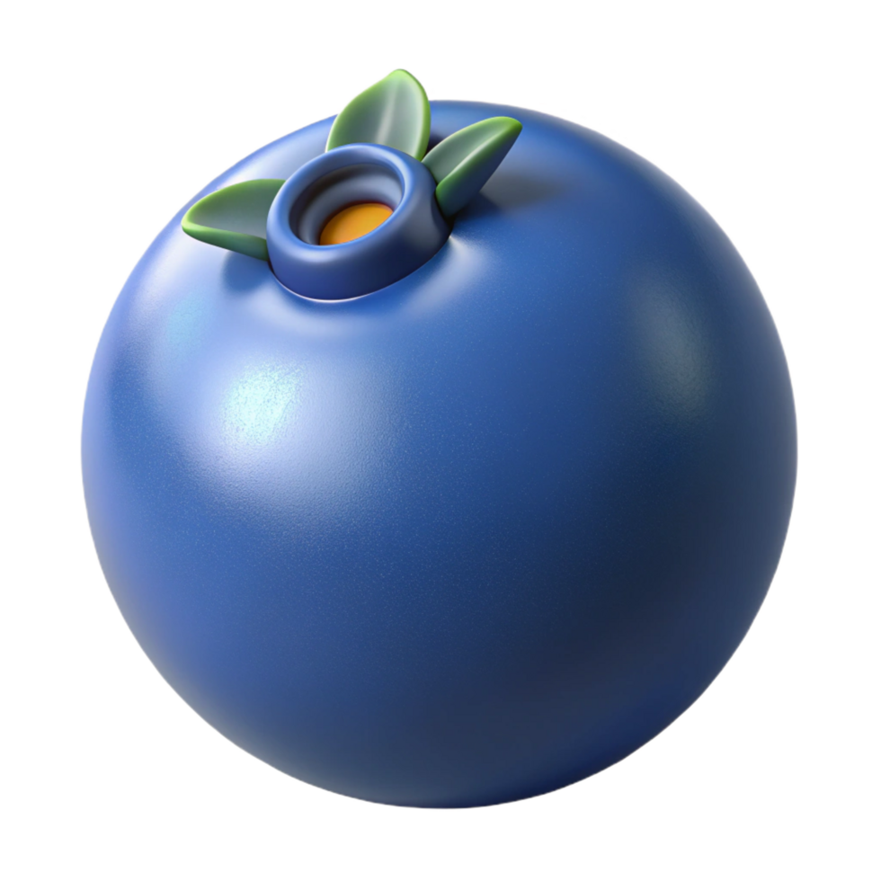 ethereal magnificent Single blueberry NO BACKGROUND with Transparent Background. high resolution png