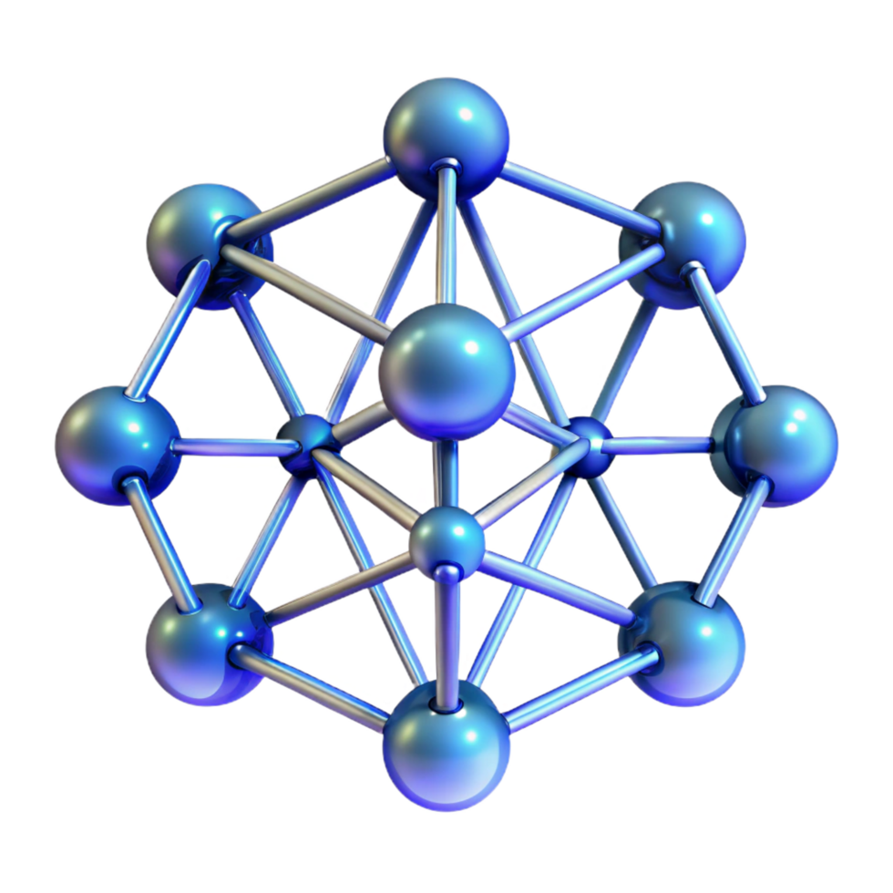 exceptional impressionist A complex, interconnected network of glowing nodes. NO BACKGROUND with Transparent Background. high quality png