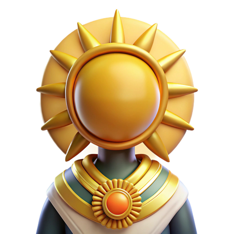 fascinating energetic gothic Ra, Egyptian sun god NO BACKGROUND with Transparent Background. high quality png
