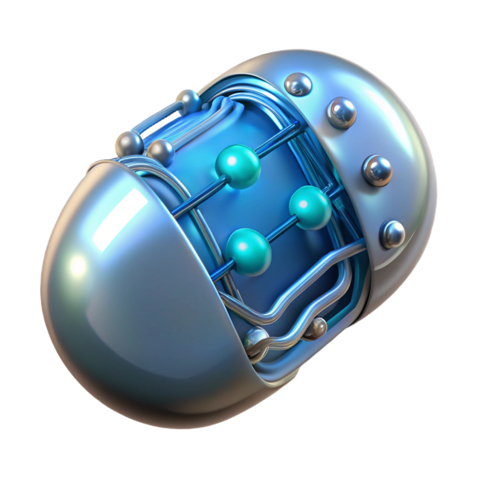 hypnotic intense contemporary Cybernetic implant, glowing circuitry, embedded in skin, NO BACKGROUND with Transparent Background. authentic png