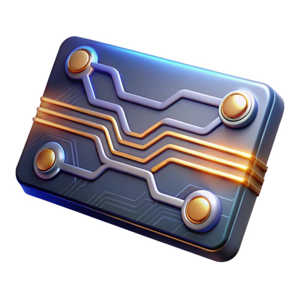 immaculate exceptional Futuristic keycard, glowing circuit lines, metallic, NO BACKGROUND with Transparent Background. png