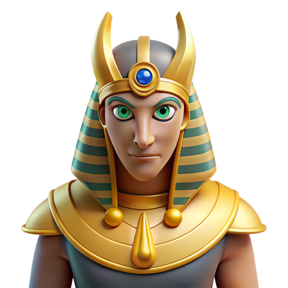 harmonious magnificent Osiris, Egyptian god of the underworld, NO BACKGROUND with Transparent Background. elite png