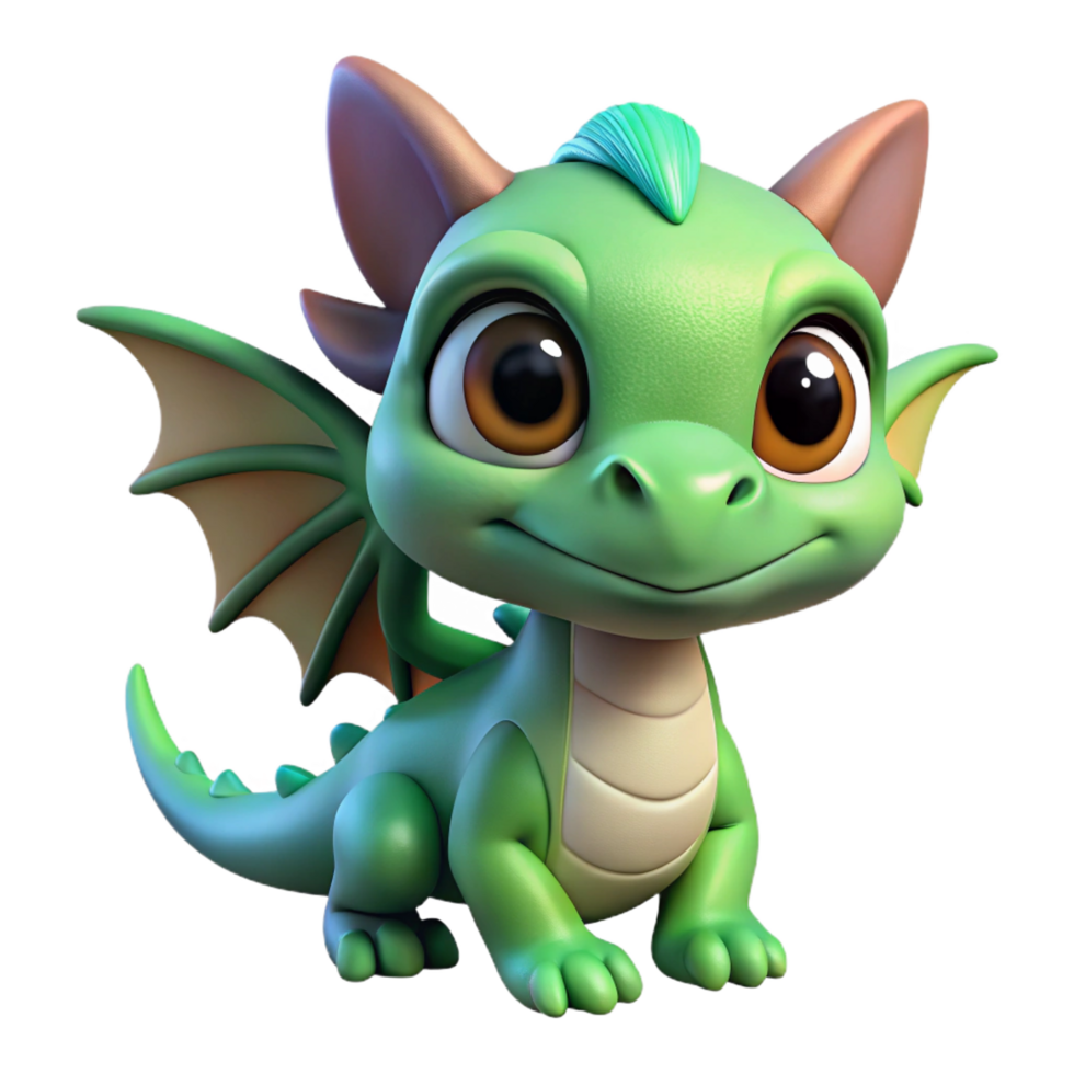 sumptuous playful artistic Cute baby dragon, large eyes, tiny scales, NO BACKGROUND with Transparent Background. studio quality png