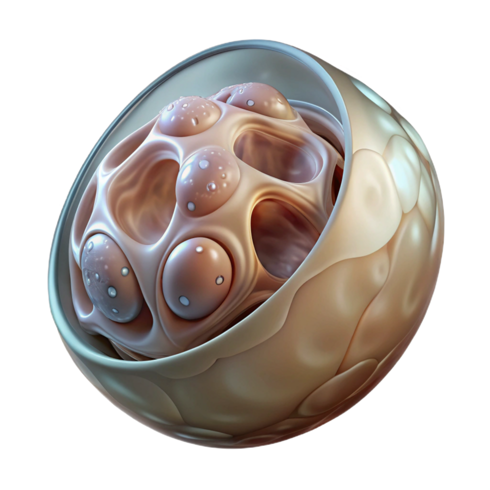 exemplary rustic Alien egg sac with translucent membrane and visible embryos NO BACKGROUND with Transparent Background. masterfully captured png