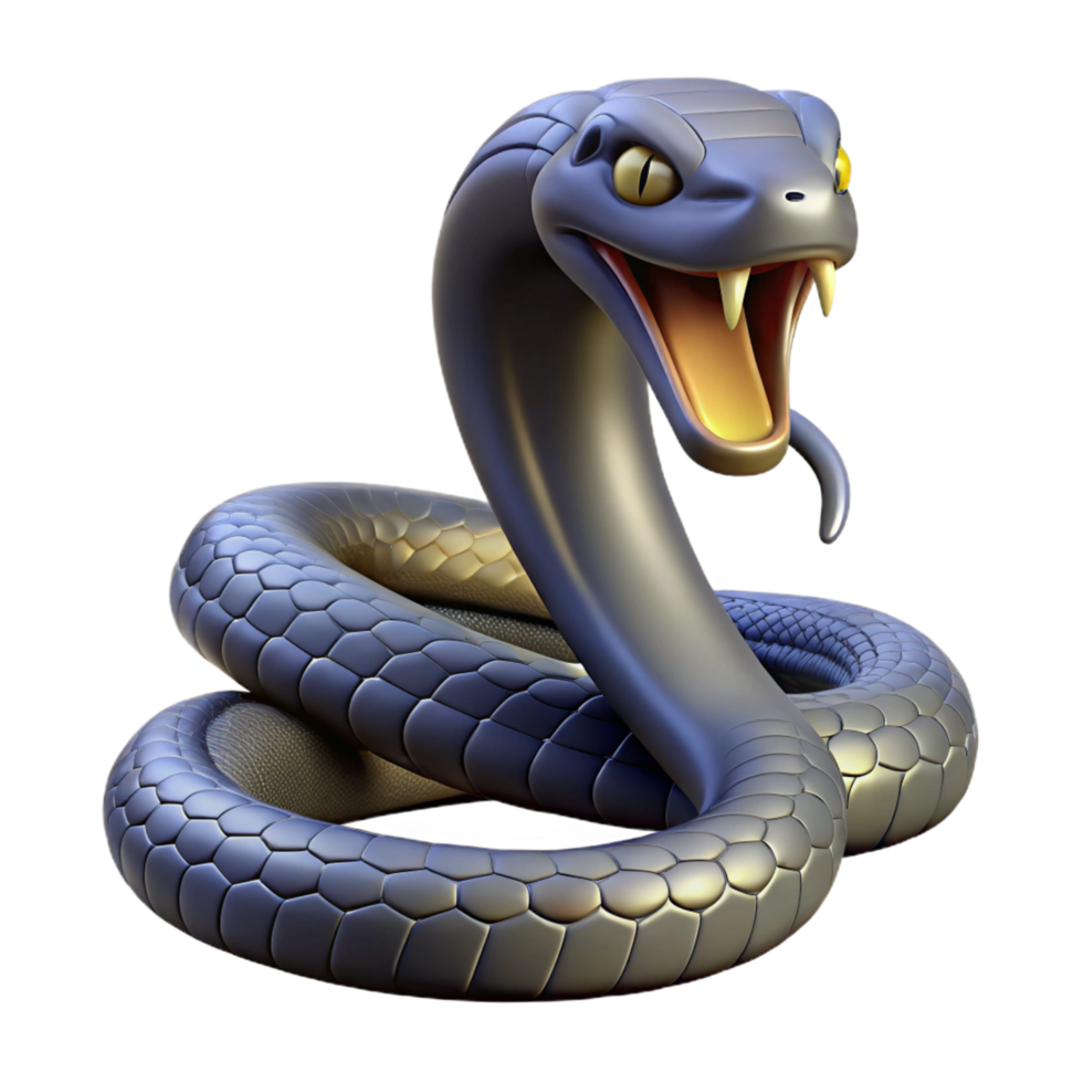 impressive gothic A venomous cobra snake. NO BACKGROUND with Transparent Background. high quality png