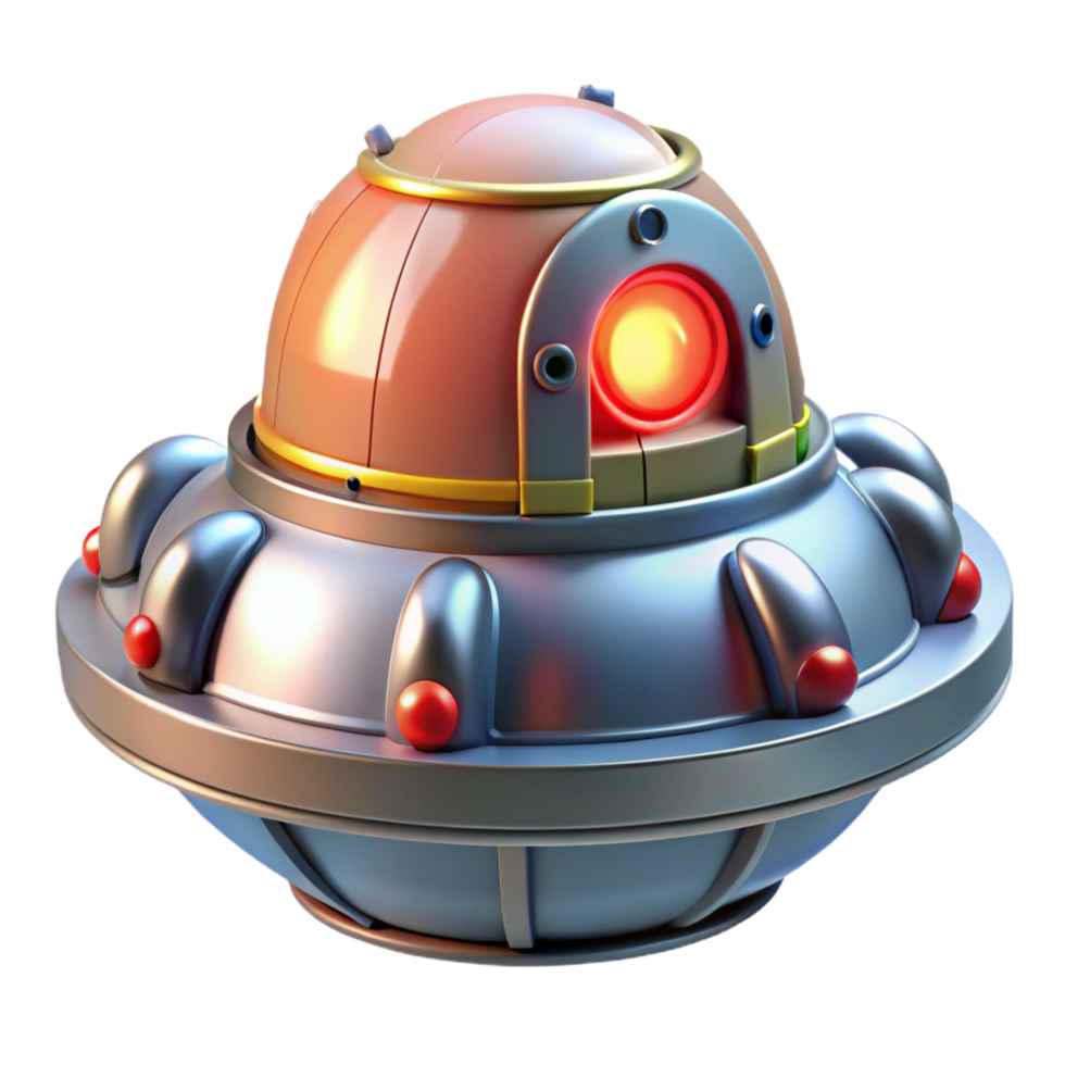 hipnótico caprichoso gótico nave espacial fuga pod com piscando emergência luzes. não fundo com transparente fundo. elite png