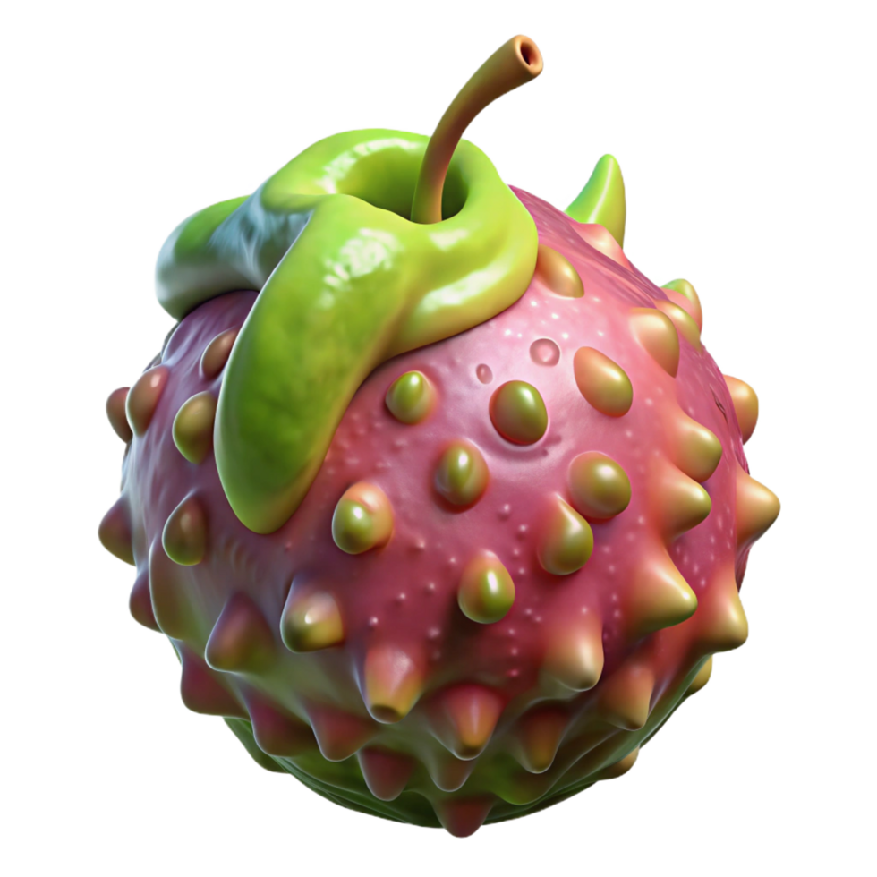 exquisite abstract Alien fruit with strange textures and colors NO BACKGROUND with Transparent Background. masterfully captured png