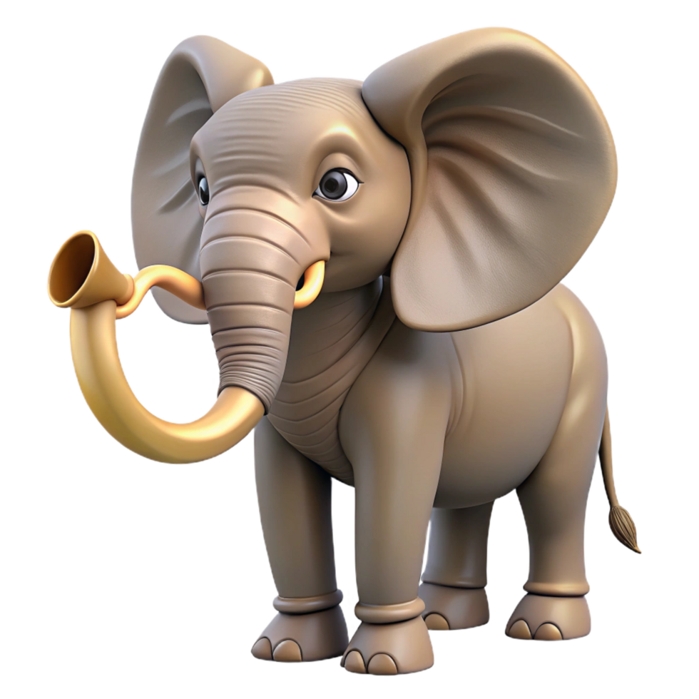 inspired impressionist A trumpeting African elephant, NO BACKGROUND with Transparent Background. luxury png