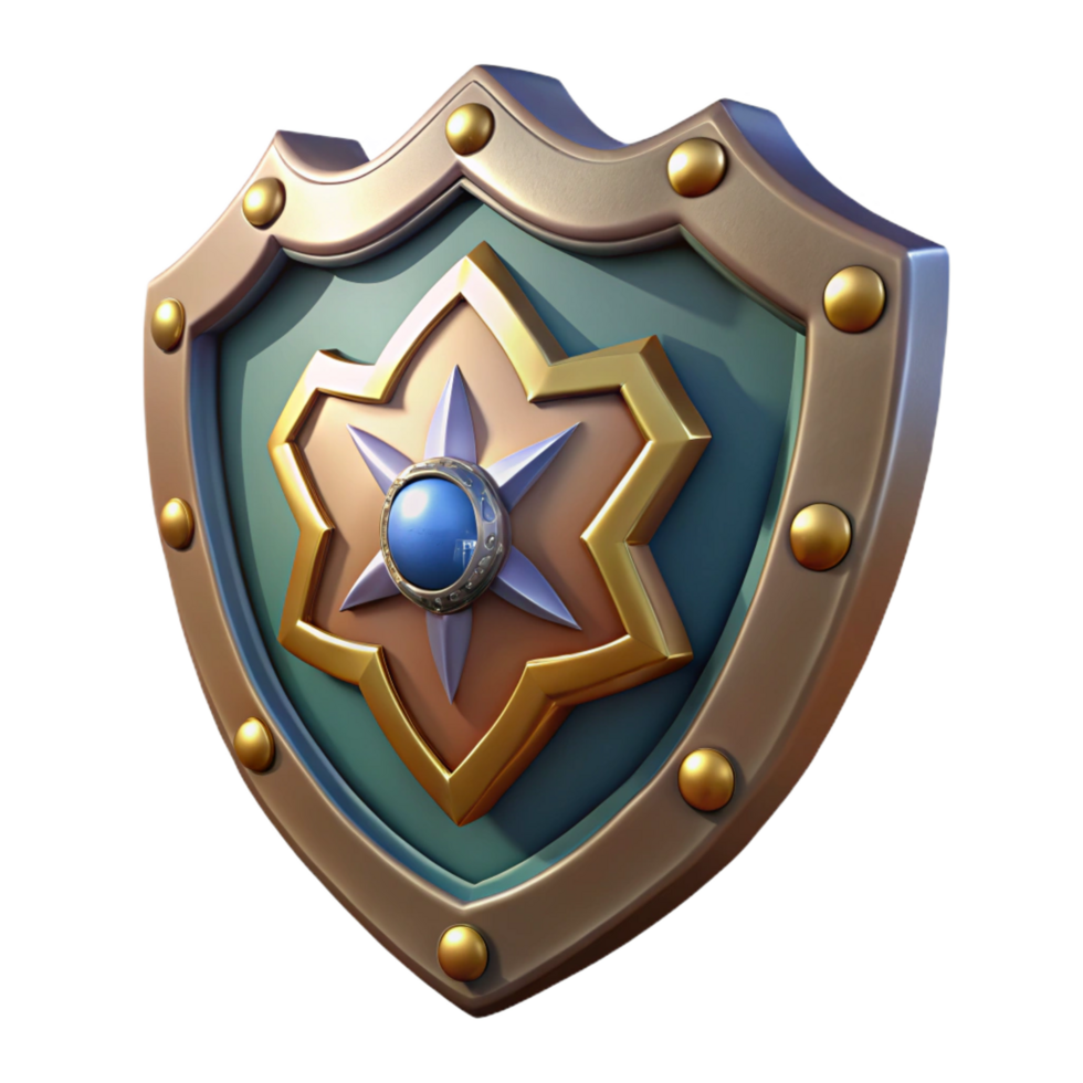 rare vintage Mythical Shield, ornate and protective, adorned with symbols, NO BACKGROUND with Transparent Background. gallery standard png