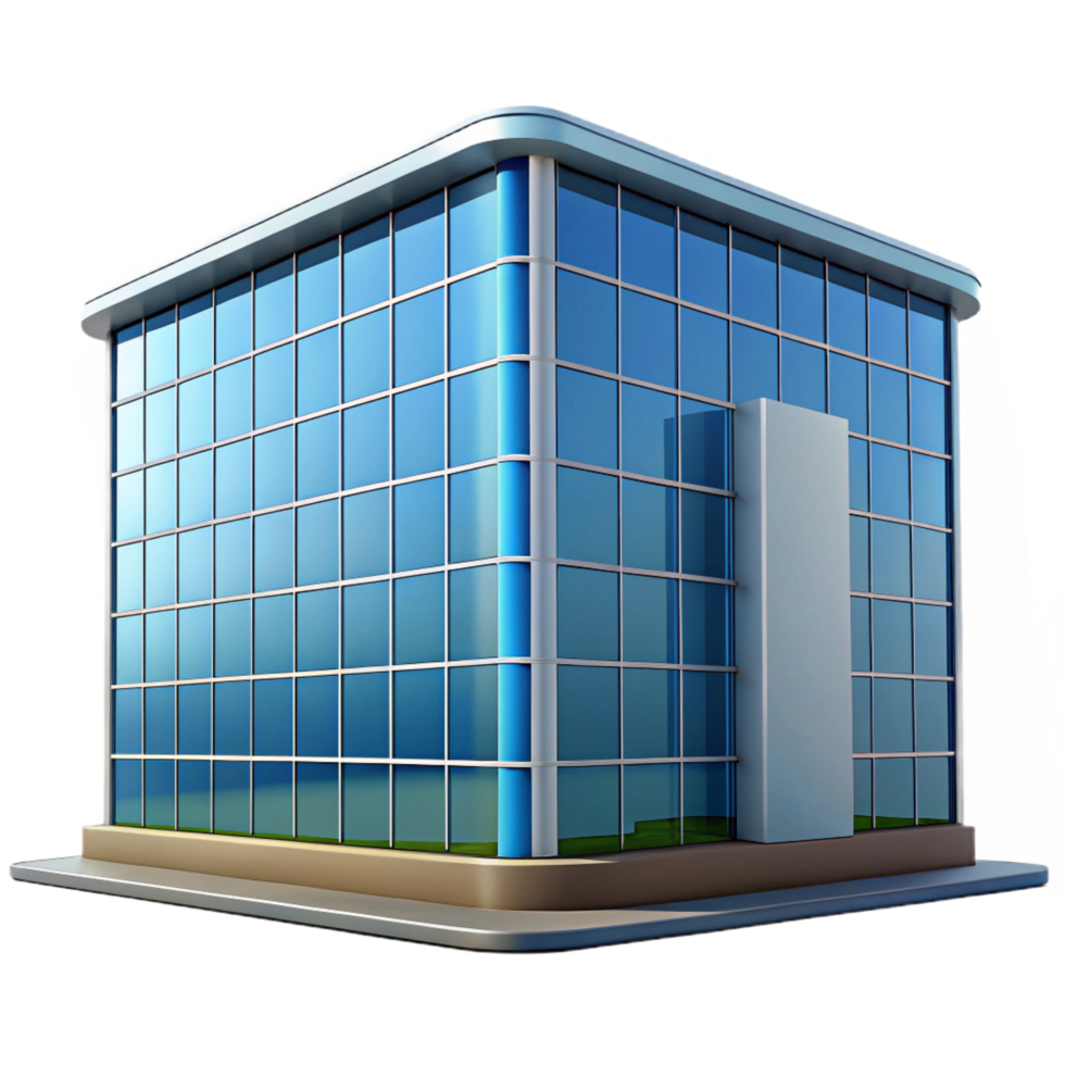 striking classic Modern office building glass facade panel, NO BACKGROUND with Transparent Background. elite png