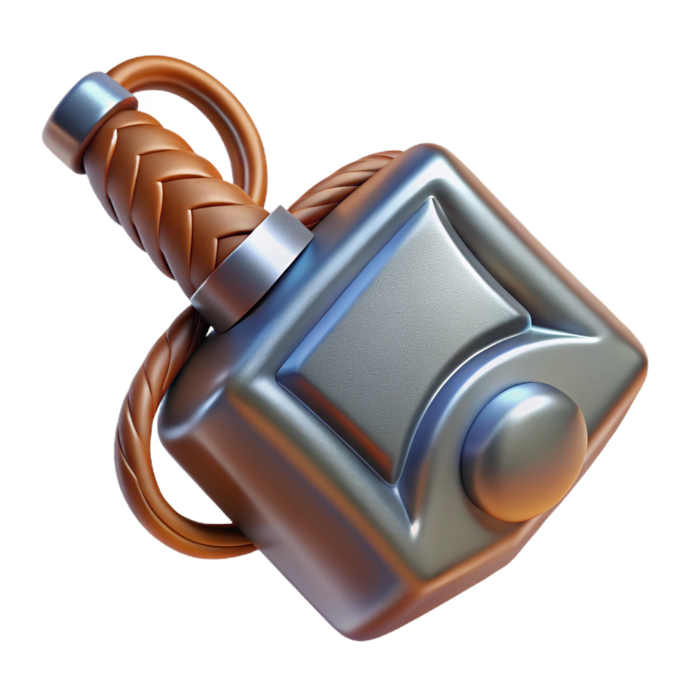 hypnotic reflective impressionist Mjolnir pendant, Viking symbol, NO BACKGROUND with Transparent Background. genuine png
