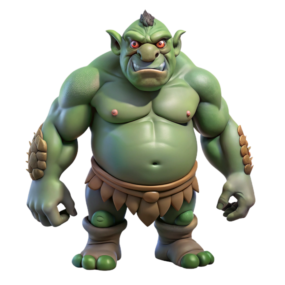 picturesque signature A Troll, large, hulking humanoid creature, NO BACKGROUND with Transparent Background. png