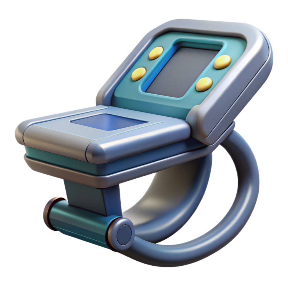 pristine harmonious tropical Futuristic medical scanner, handheld, diagnostic display, ergonomic grip. NO BACKGROUND with Transparent Background. precision png