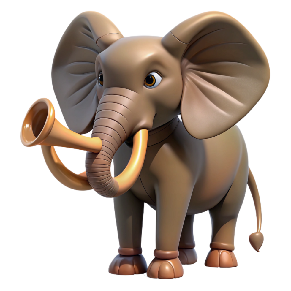 glorious classic A trumpeting African elephant NO BACKGROUND with Transparent Background. flawless png