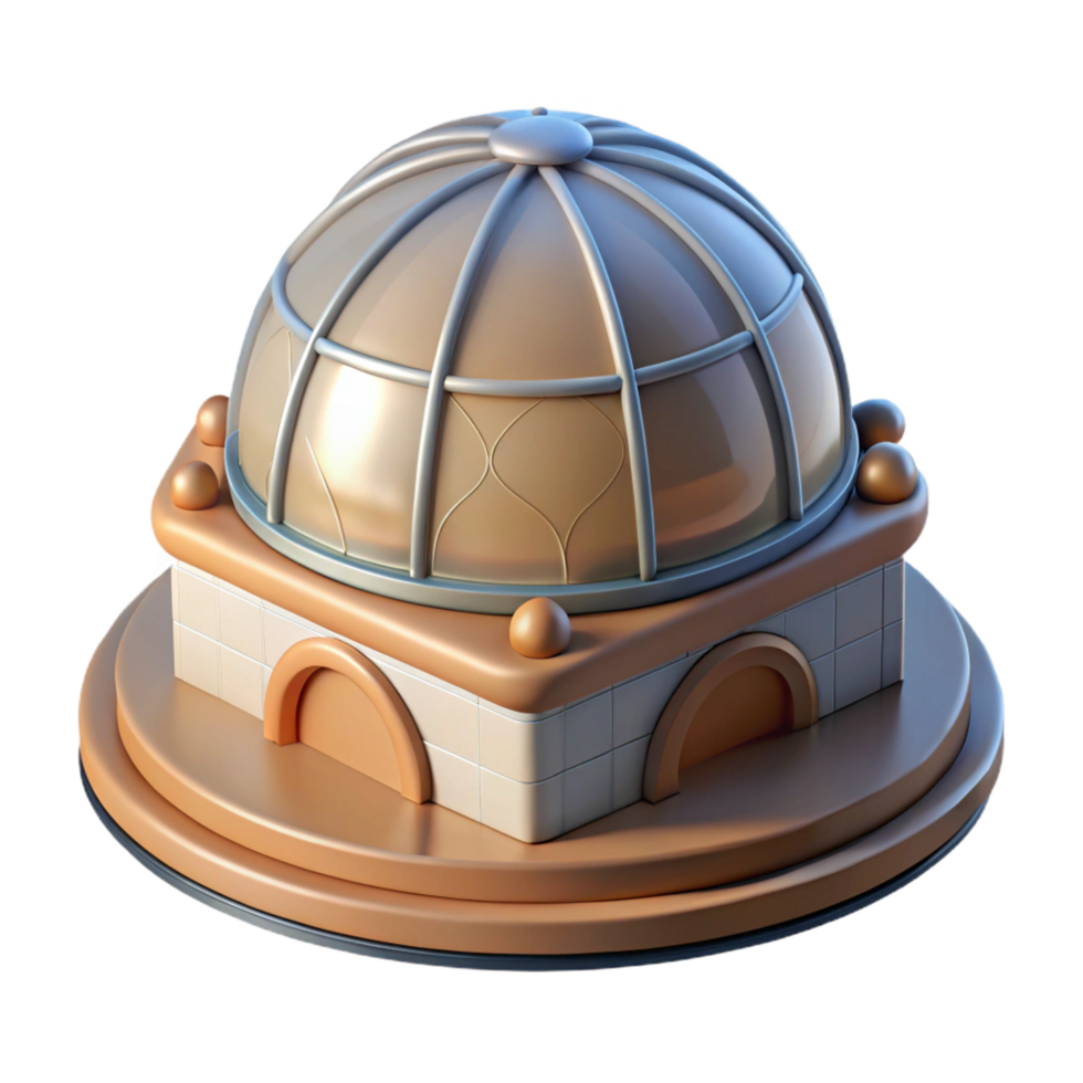 vibrant iconic Architectural model of a dome NO BACKGROUND with Transparent Background. png