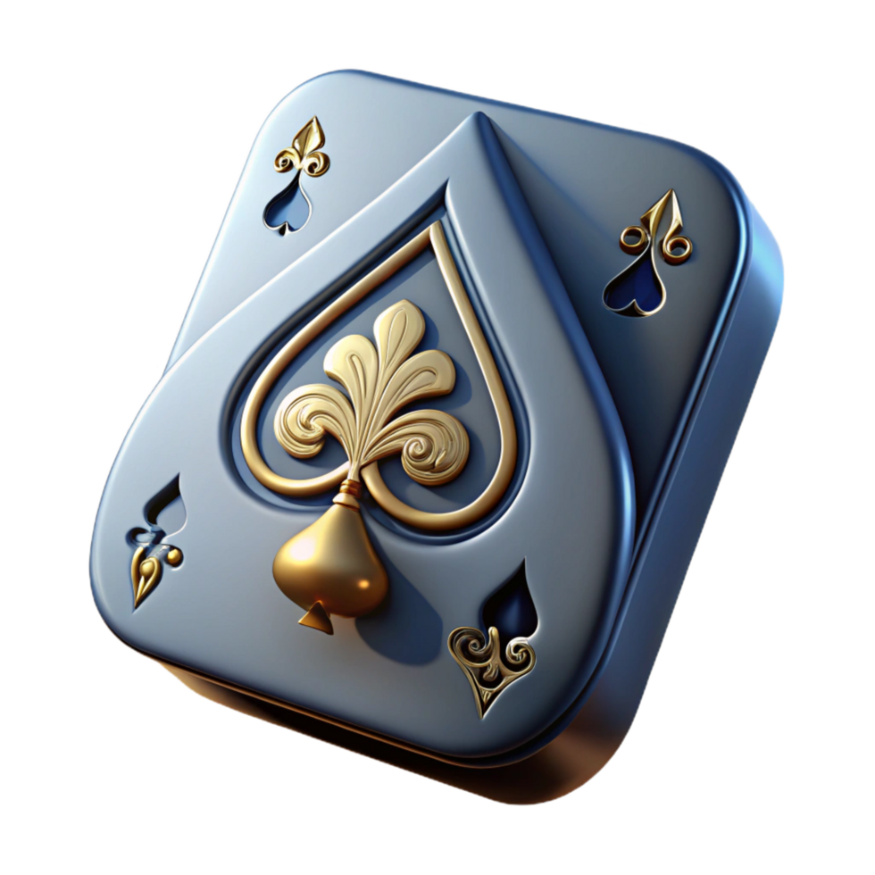 elegant organic Single playing card, Ace of Spades, ornate design, NO BACKGROUND with Transparent Background. perfect clarity png