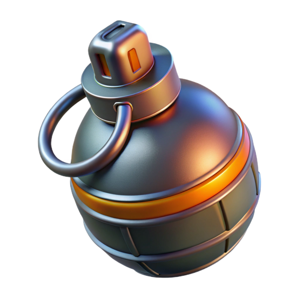 glorious impressionist Futuristic grenade, explosive device, digital timer. NO BACKGROUND with Transparent Background. expertly shot png