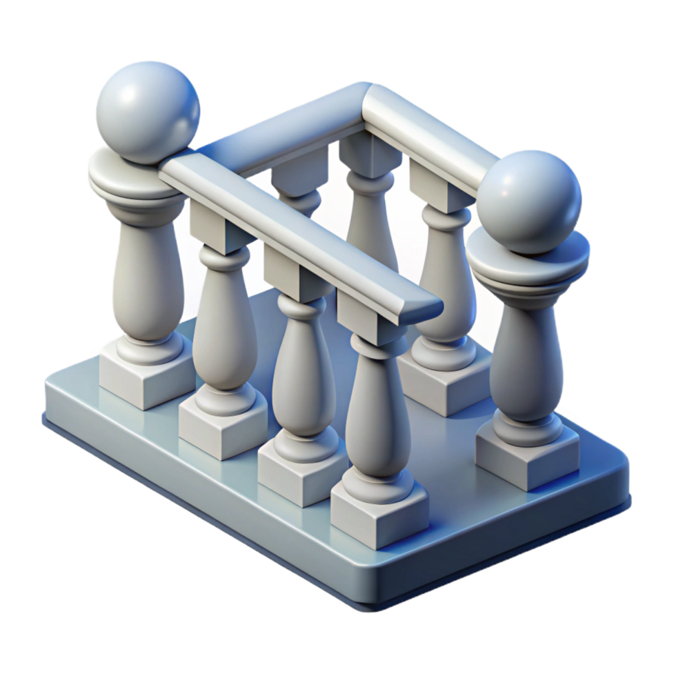timeless renaissance Sketch of a balustrade NO BACKGROUND with Transparent Background. gallery standard png