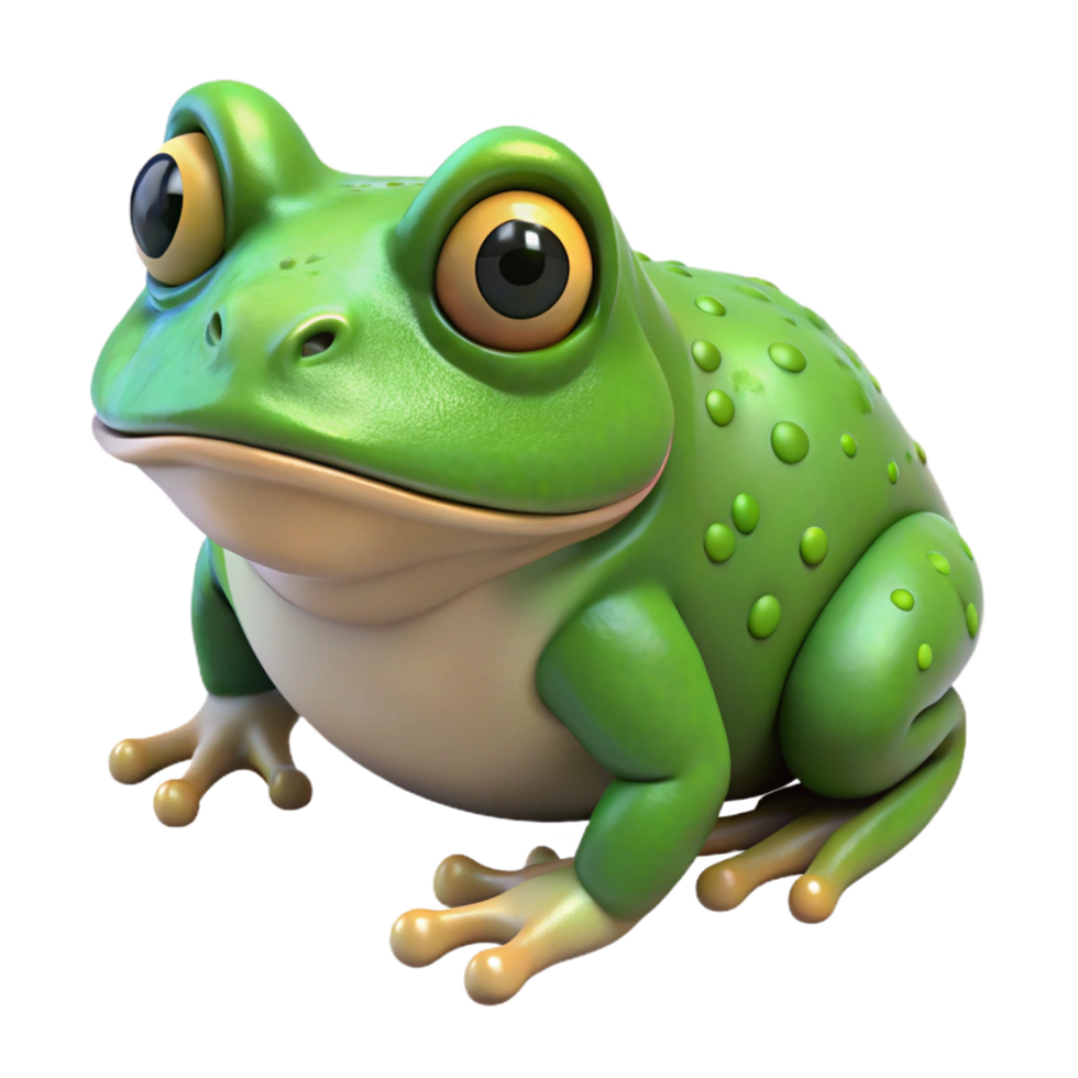 majestic distinguished A croaking bullfrog, NO BACKGROUND with Transparent Background. png
