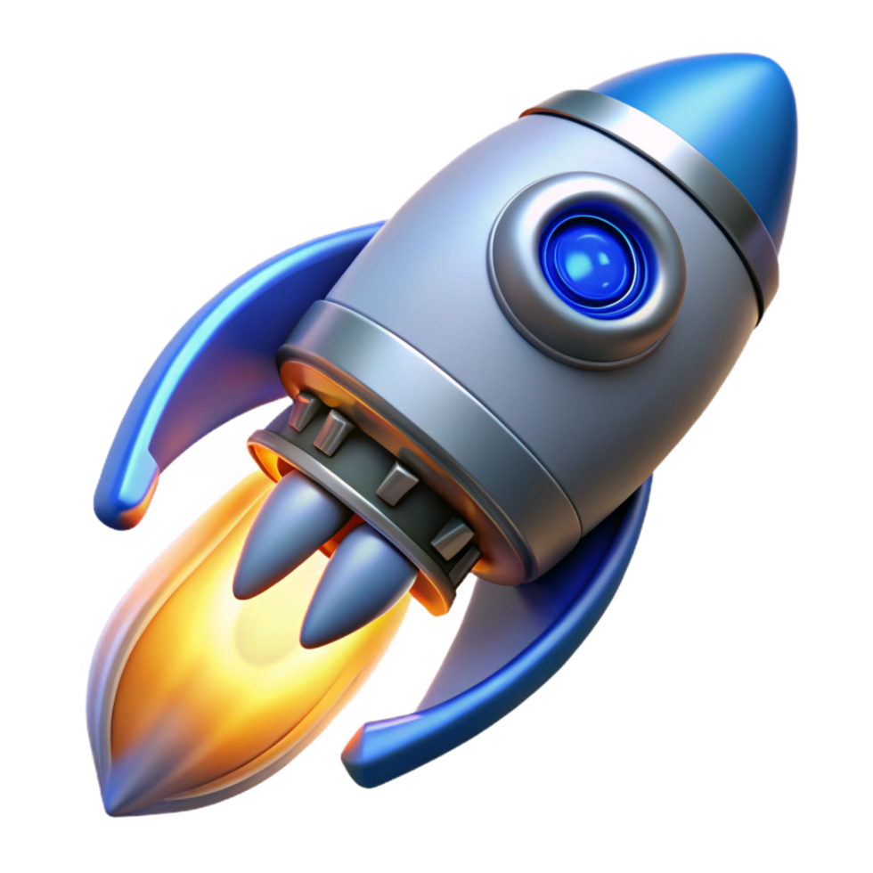 extraordinary coveted Sleek spaceship engine with pulsating blue flames NO BACKGROUND with Transparent Background. png