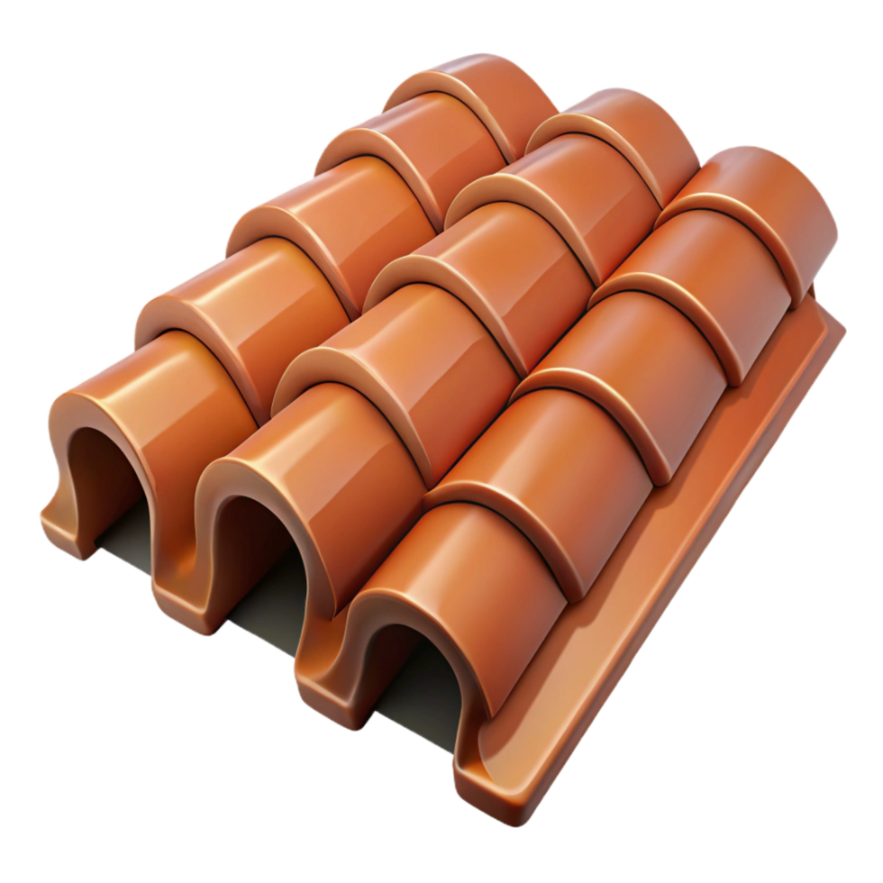exquisite retro Terracotta roof tile texture, NO BACKGROUND with Transparent Background. flawless png