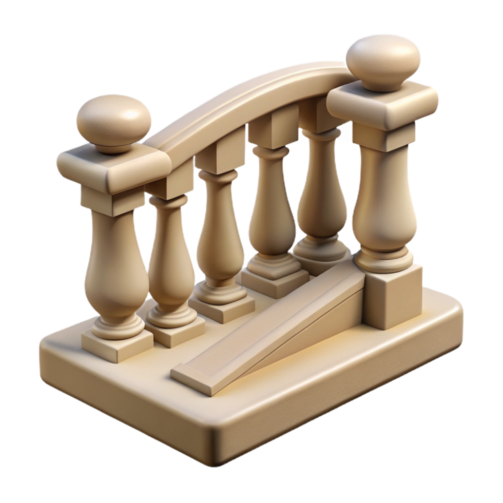 fascinating timeless Stone balustrade, carved railing, NO BACKGROUND with Transparent Background. png