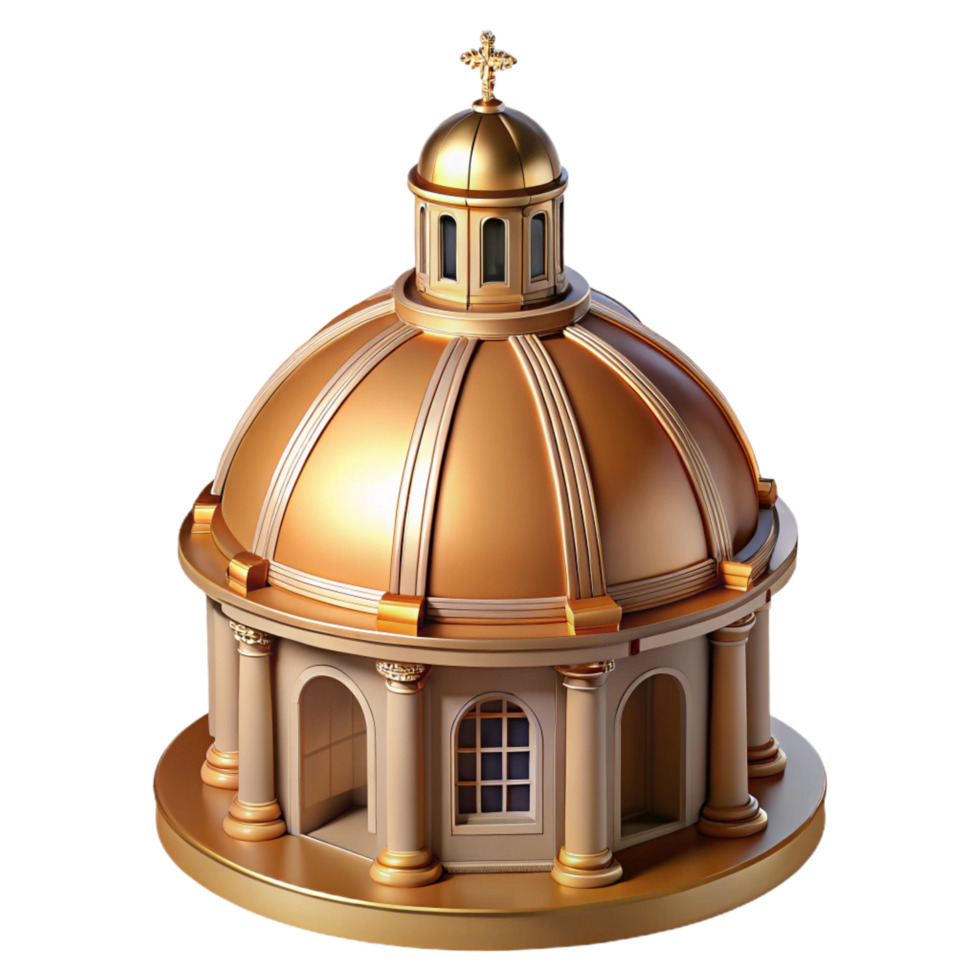 enchanting coveted Baroque church dome cupola, NO BACKGROUND with Transparent Background. png