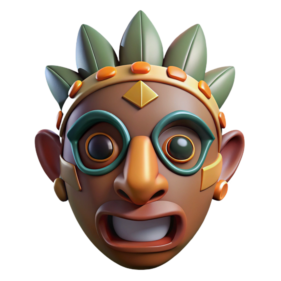 glorious quintessential A tribal mask NO BACKGROUND with Transparent Background. png