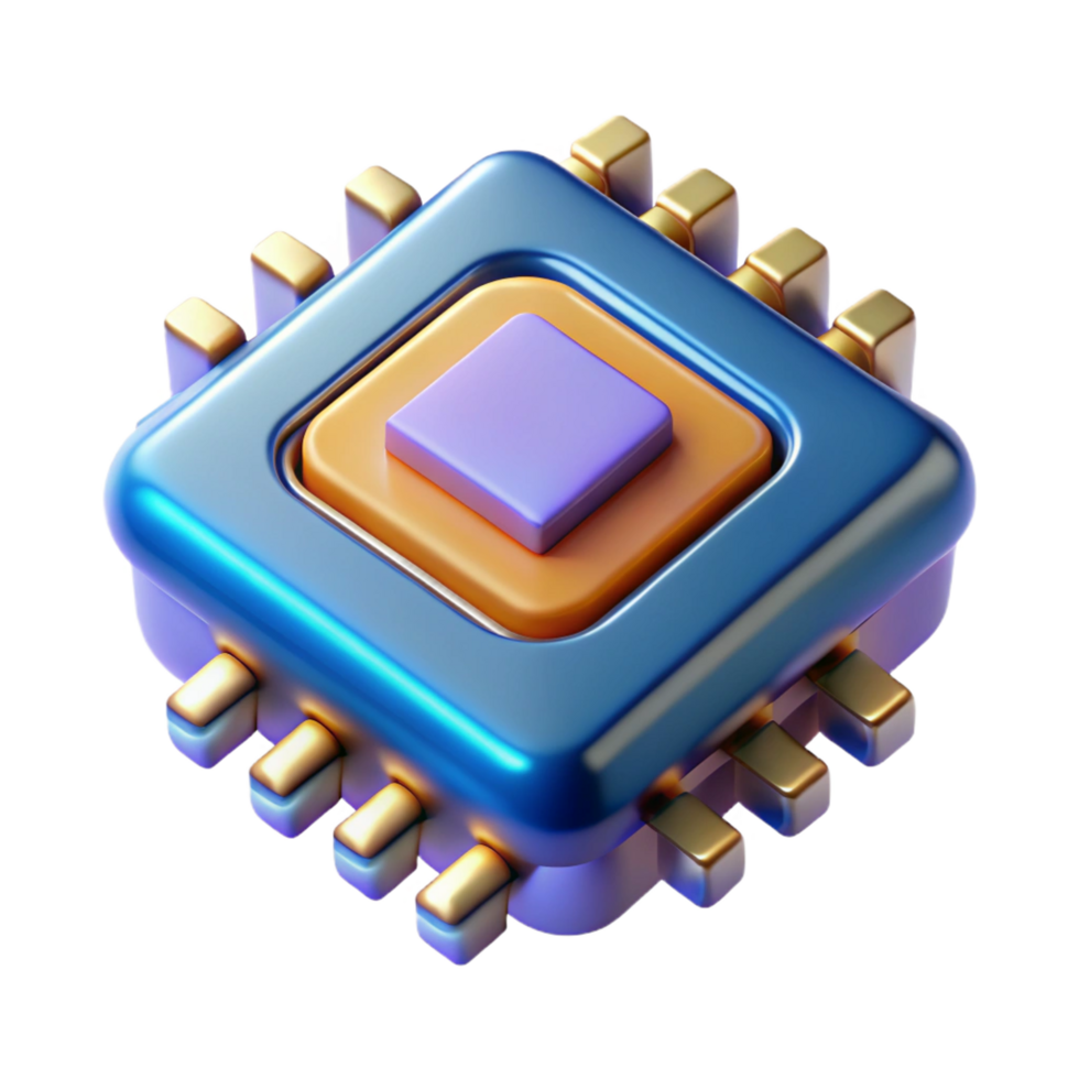 distinctive victorian Quantum computer processor chip, NO BACKGROUND with Transparent Background. gallery standard png