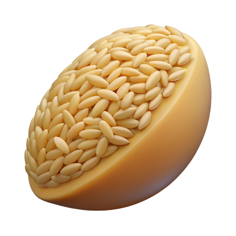 whimsical splendid Single grain of rice NO BACKGROUND with Transparent Background. artisan png