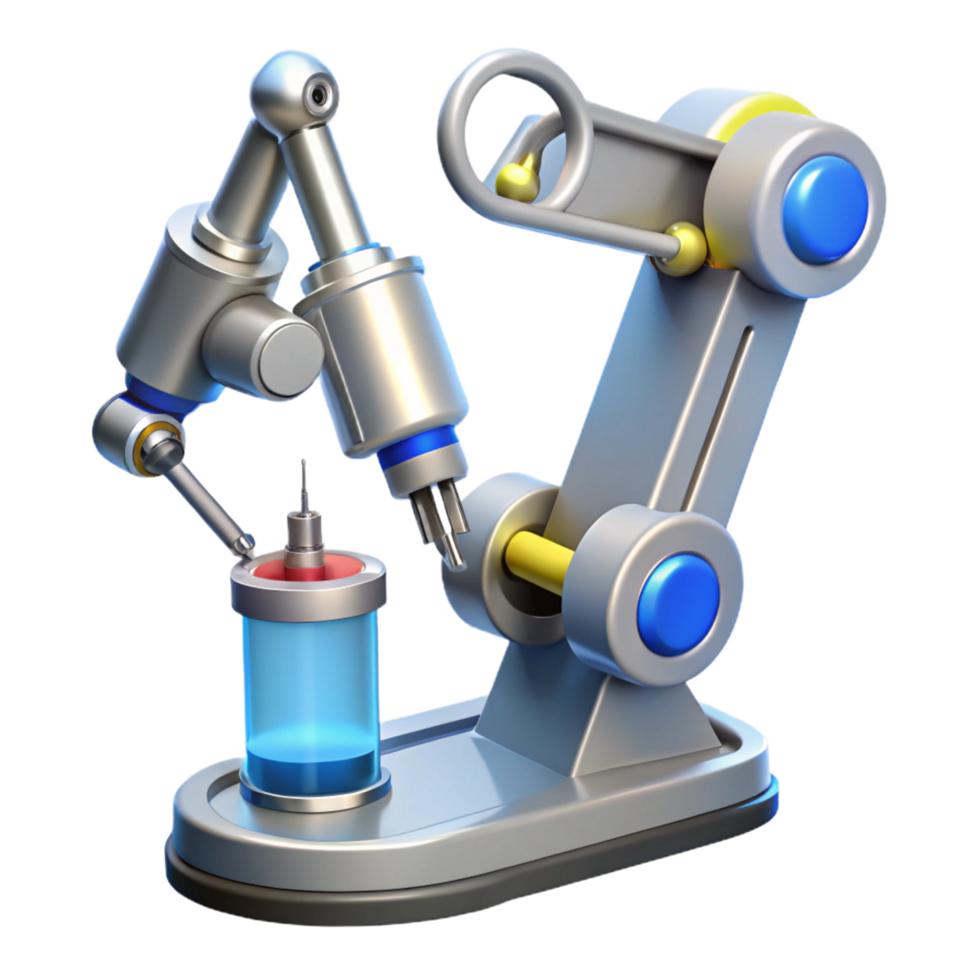 enchanting peaceful elegant Robotic surgery arm with surgical instruments, NO BACKGROUND with Transparent Background. genuine png