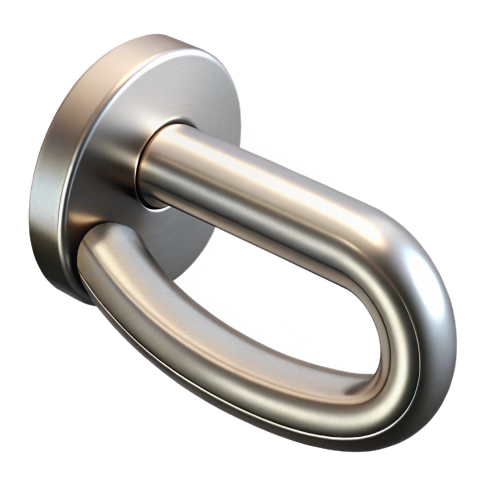 energetic pristine Modern door handle, brushed metal, minimalist, NO BACKGROUND with Transparent Background. original png