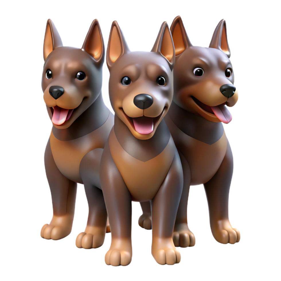 ethereal beautiful Cerberus, three-headed dog NO BACKGROUND with Transparent Background. fine detail png