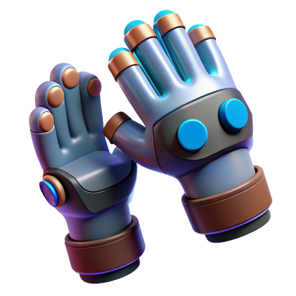 rare bohemian Virtual reality gloves with haptic feedback NO BACKGROUND with Transparent Background. premium png