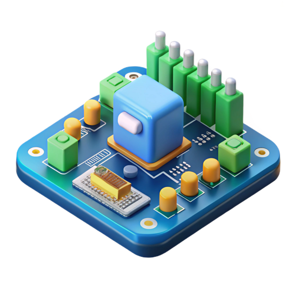 immaculate ethereal abstract Printed circuit board, PCB, electronic components NO BACKGROUND with Transparent Background. professional png