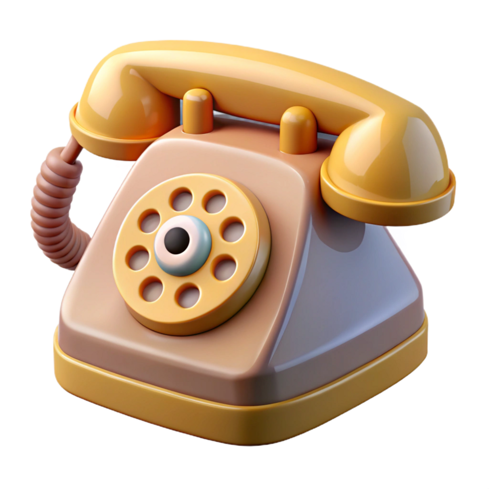 melancholic fascinating A vintage rotary telephone, NO BACKGROUND with Transparent Background. detailed png