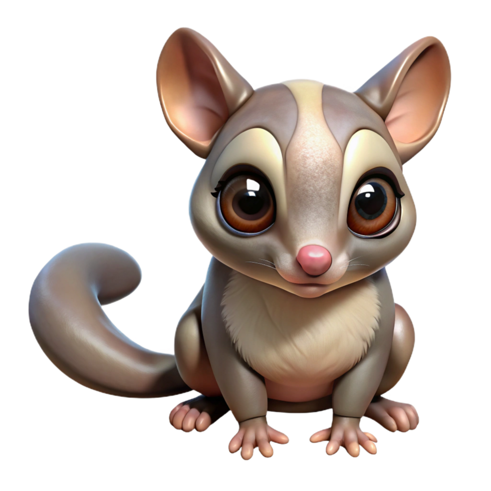 extraordinary harmonious coastal A Sugar glider. NO BACKGROUND with Transparent Background. authentic png