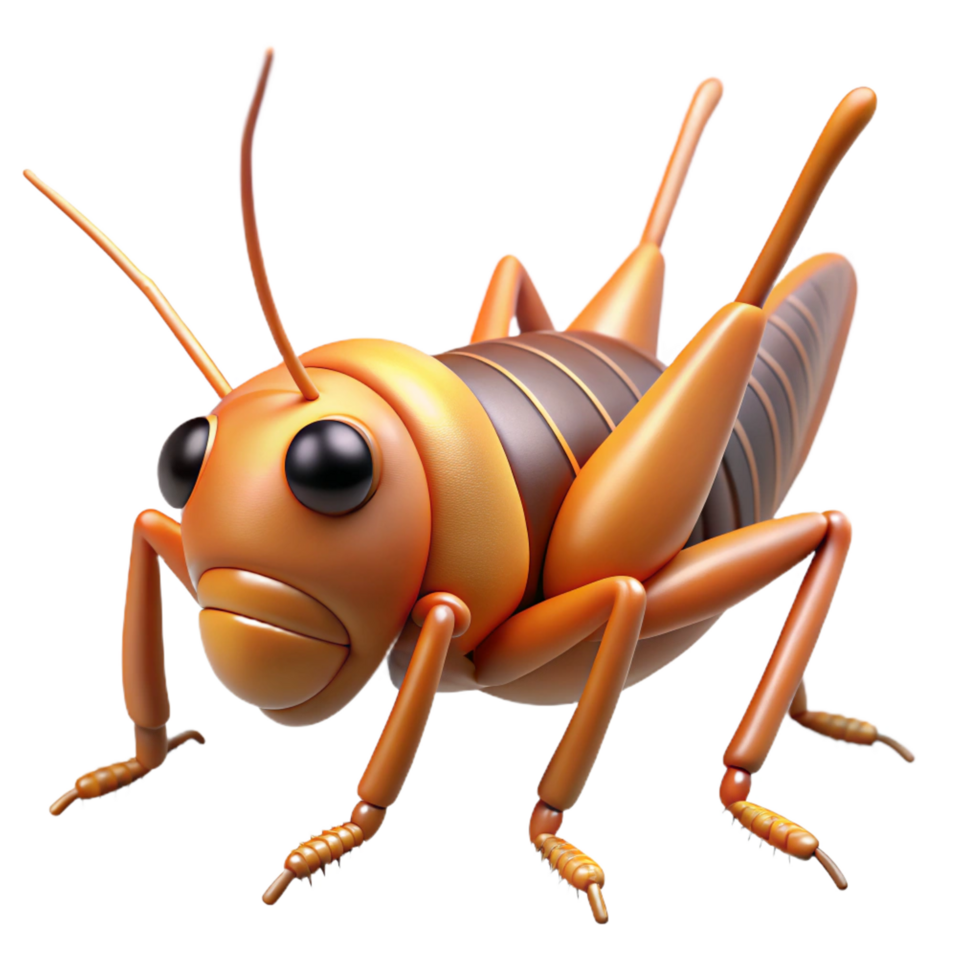 reflective stunning A chirping cricket, NO BACKGROUND with Transparent Background. perfect clarity png
