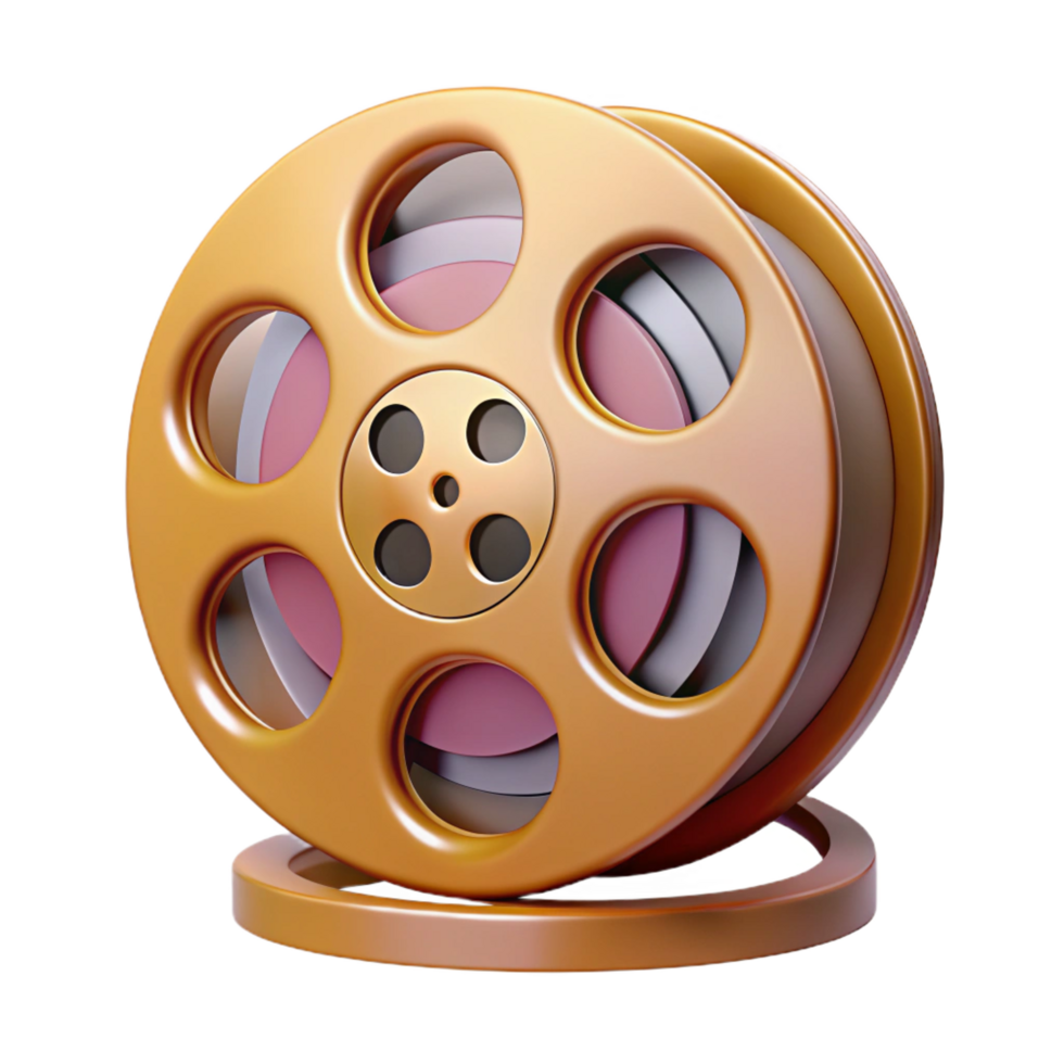 tranquil breathtaking A vintage film reel, NO BACKGROUND with Transparent Background. ultra HD png